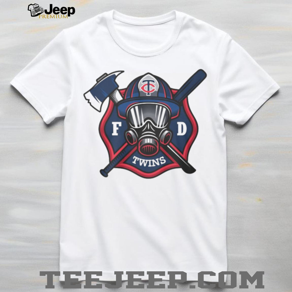 Minnesota Twins Firefighter FD First Responder Baseball Fans Vintage Men Women White T Shirt