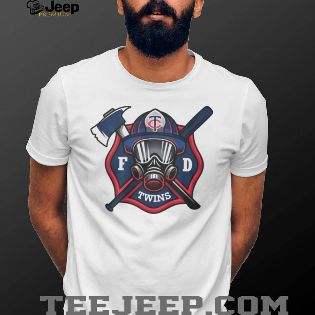 Minnesota Twins Firefighter FD First Responder Baseball Fans Vintage Men Women White T Shirt