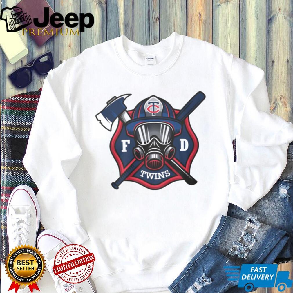 Minnesota Twins Firefighter FD First Responder Baseball Fans Vintage Men Women White T Shirt