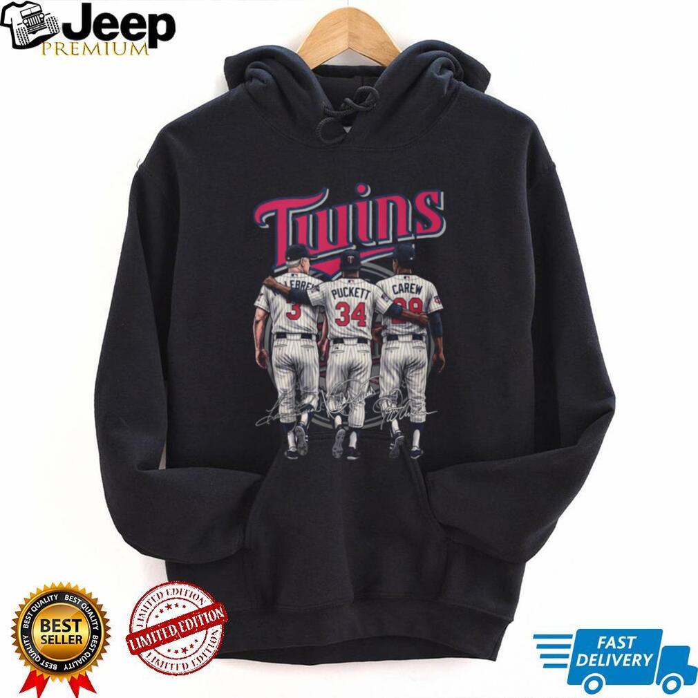 Minnesota Twins Legends Puckett Carew Hrbek Signature T Shirt