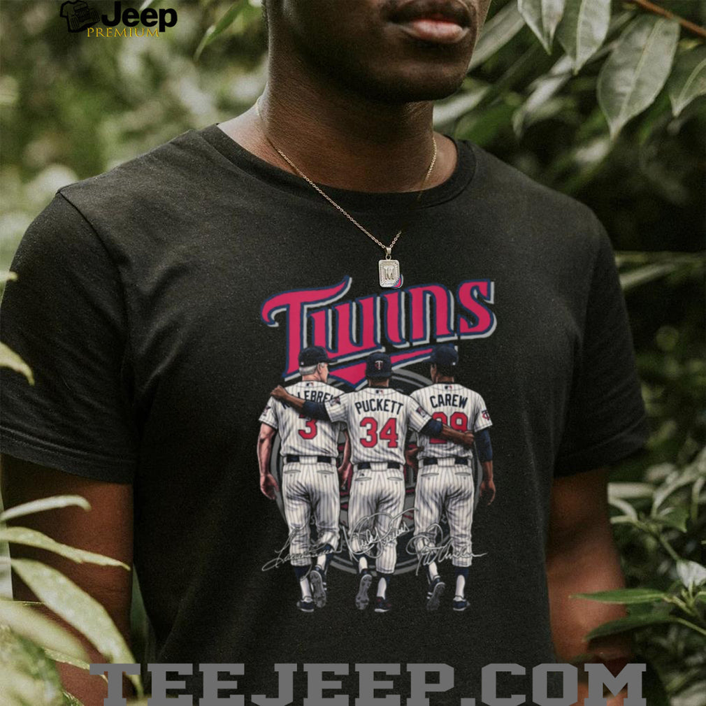 Minnesota Twins Legends Puckett Carew Hrbek Signature T Shirt