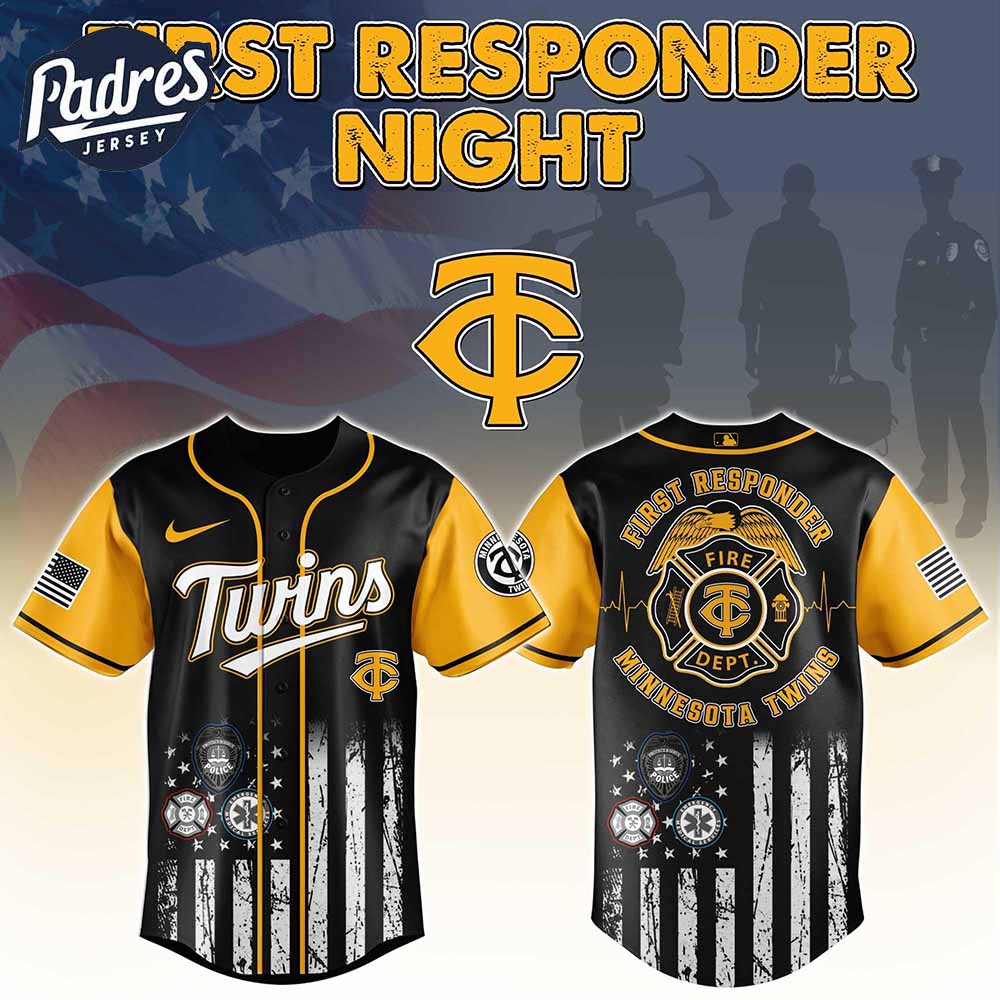 Minnesota Twins MLB x First Responders Baseball Jersey - Padres Jersey Oasis: Elevate Your Baseball Style Game... (Image 1)
