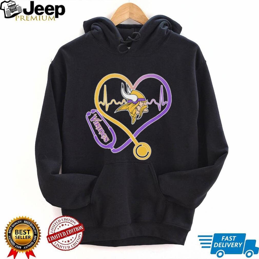 Minnesota Vikings Heart Stethoscope Nurse Health Hero T Shirt