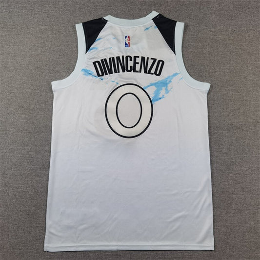 Minnesota Timberwolves #0 Rob Dillingham Timberwolves 0 White City Edition s-xxl Style 1