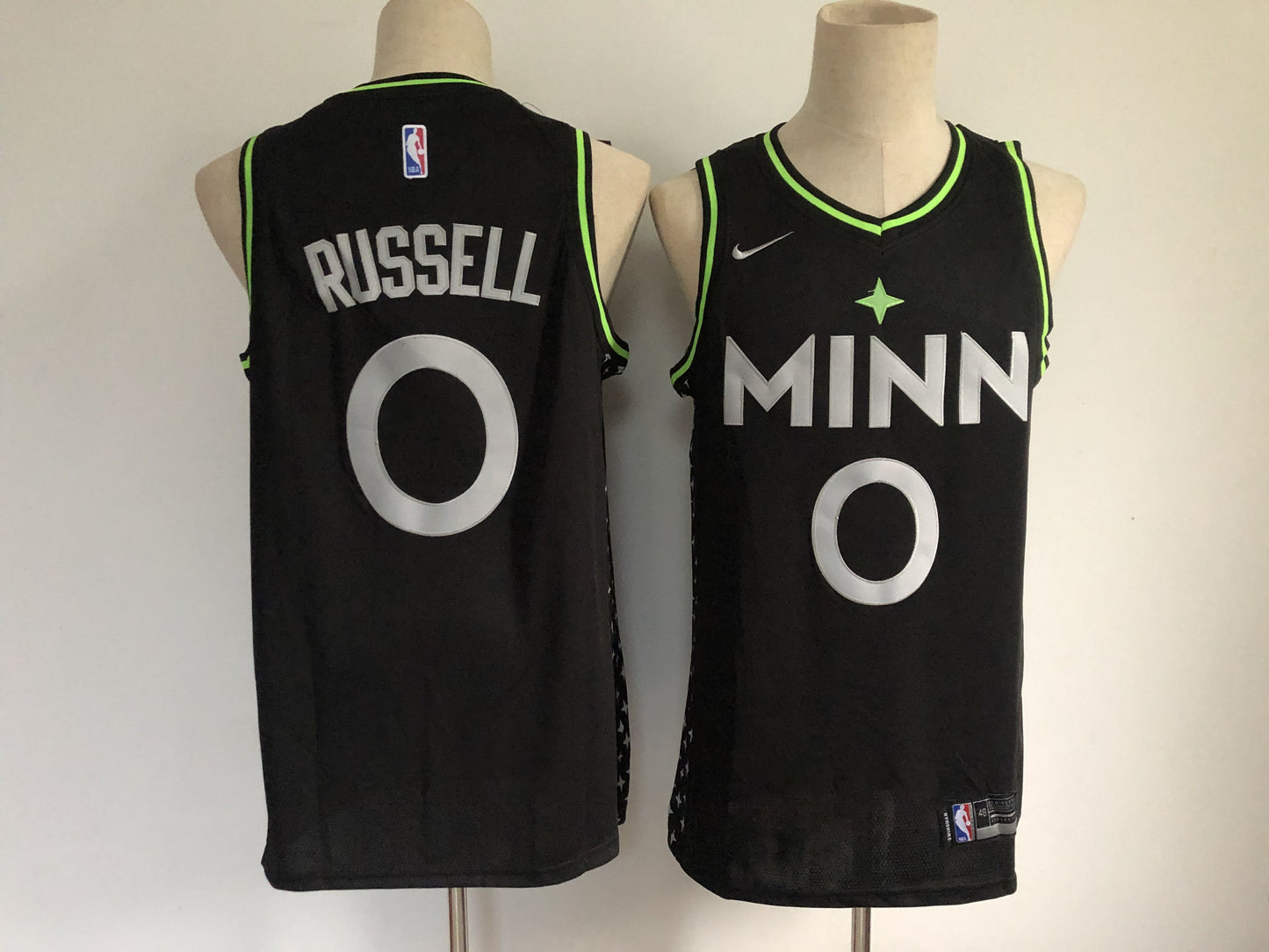 Minnesota Timberwolves #0 Russell Timberwolves 0 Black City Edition 21