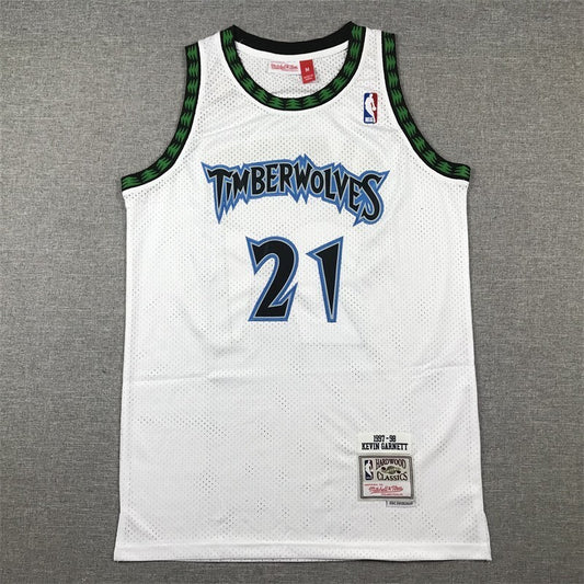 Minnesota Timberwolves #21 Kevin Garnett Timberwolves 21 Retro White s-xxl Style 2