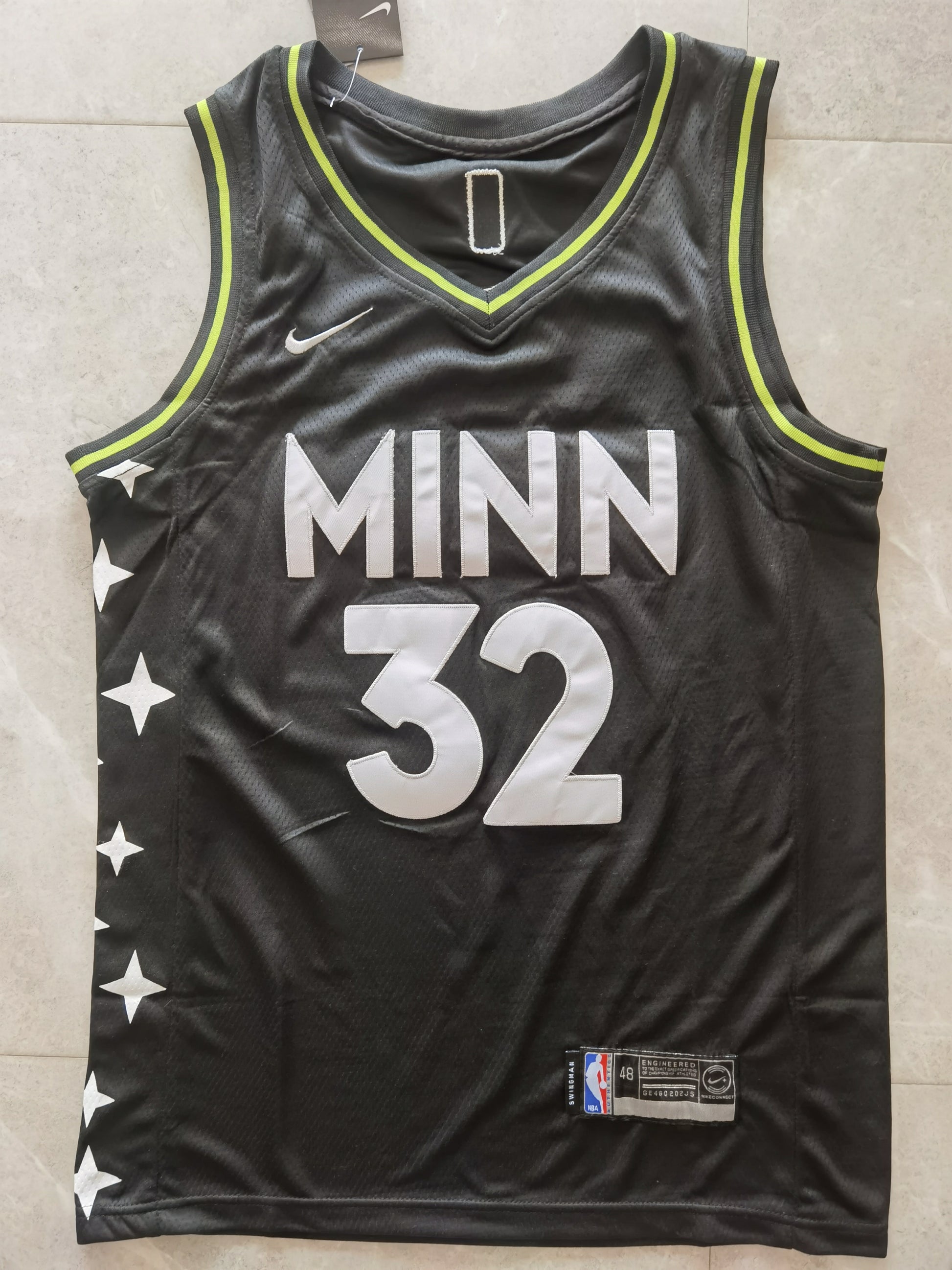 Minnesota Timberwolves #32 Karl Anthony Towns 2021 New Timberwolves 32# City Edition Black Jersey Style 2