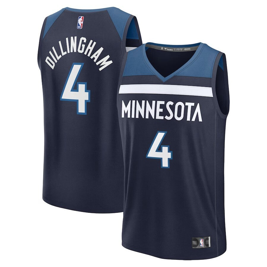 Minnesota Timberwolves #4 Rob Dillingham 2024 NBA Draft Fast Break Player Jersey - Icon Edition - Navy