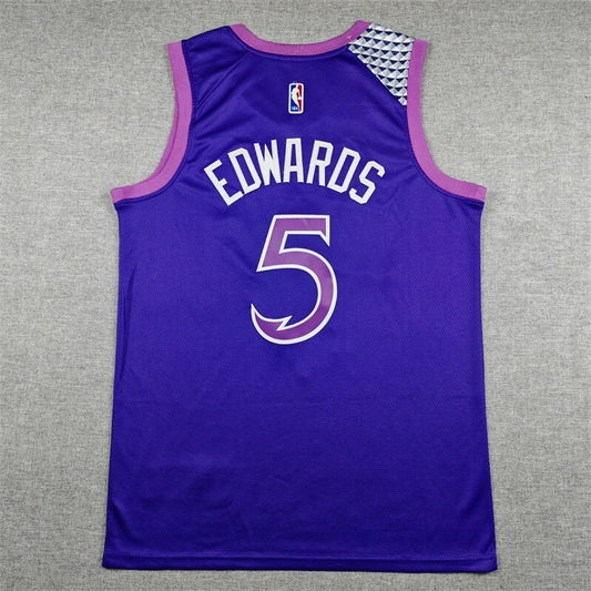 Minnesota Timberwolves #5 Anthony Edwards 26 Timberwolves 5 Purple City Edition Style 1