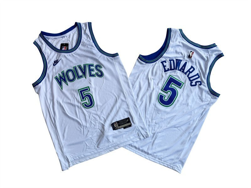 Minnesota Timberwolves #5 Anthony Edwards Timberwolves 5 # White Retro Fan Edition -- Anthony . Edwards