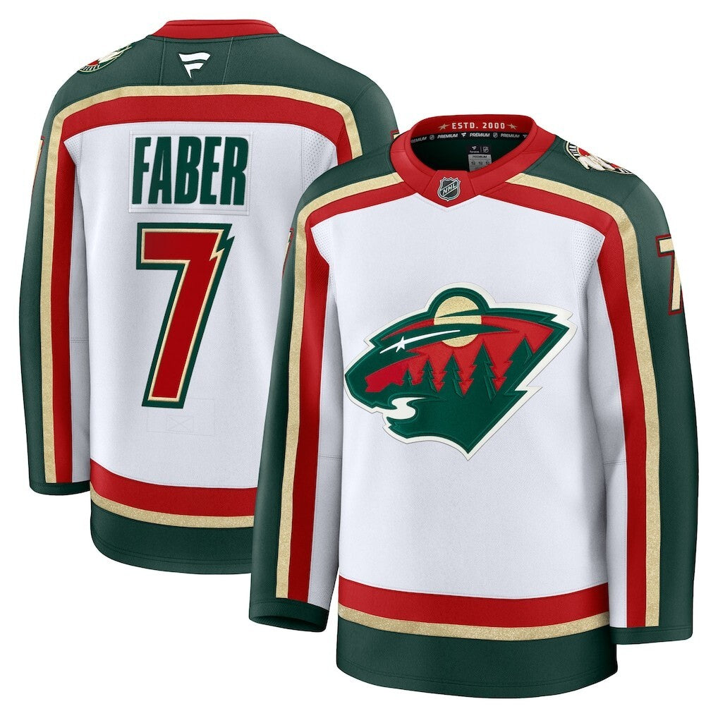 Minnesota Wild #7 Brock Faber 25th Anniversary Premium Jersey - White