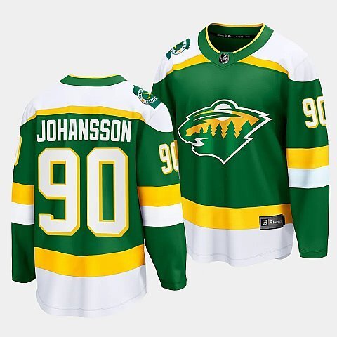 Minnesota Wild #90 Marcus Johansson 2023-24 Alternate Green Breakaway Player Jersey