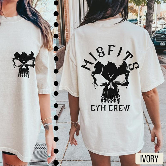 Misfits Gym Crew Shirt Comfort Colors Gym Pump Cover Gym Gift Oversized Gym Shirt Gym Rat Shirt Weightlifting Shirt Gym Lover Gift Cotton Sleeve