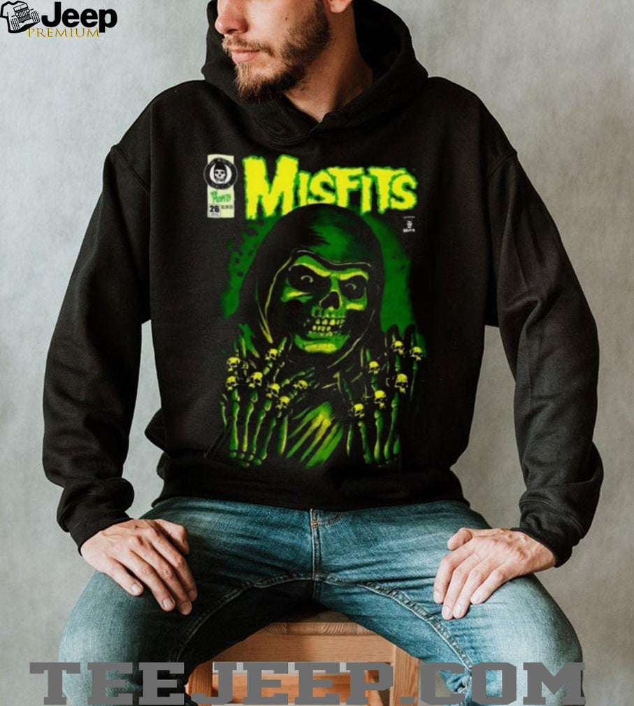 Misfits Horror Comic Green Skull Retro Punk Rock T Shirt