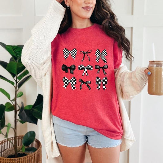 Misprinted Checkered Bow Tshirt