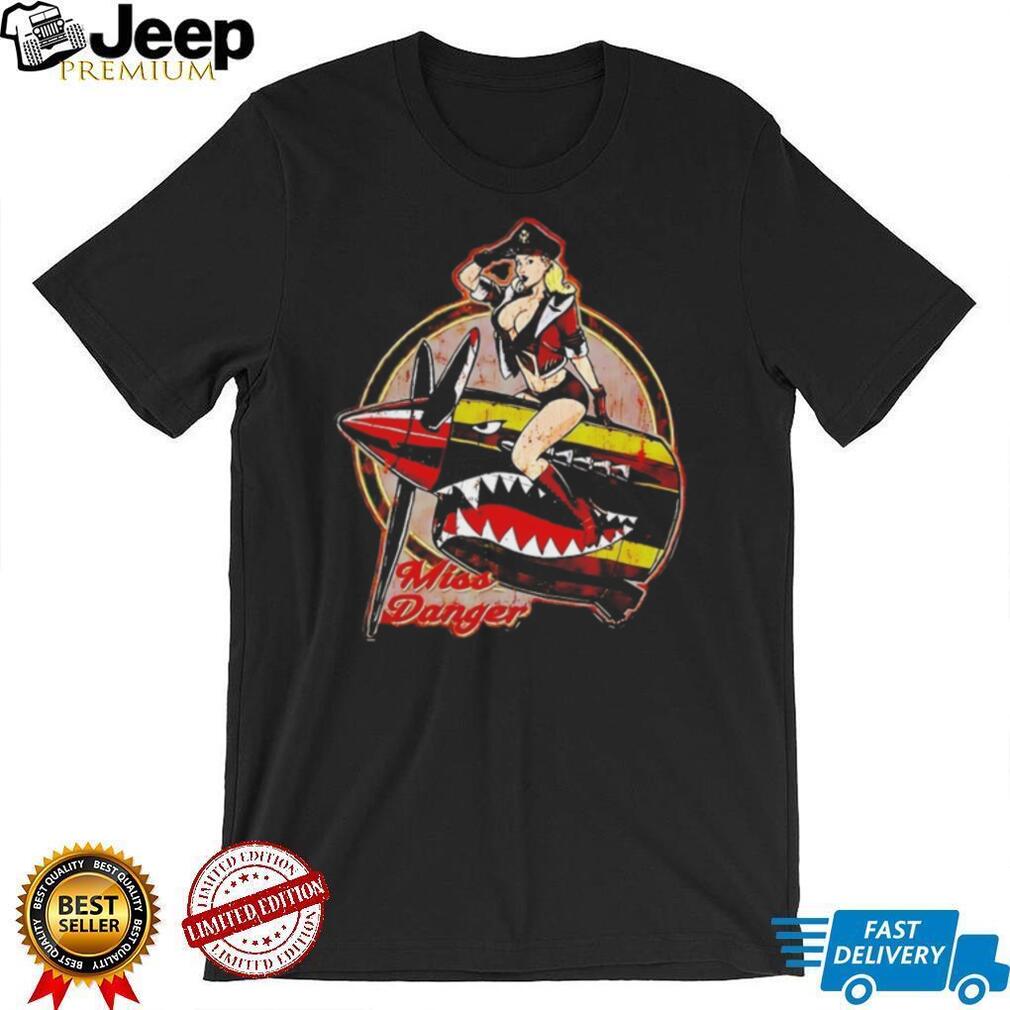 Miss Danger Military Aviation Pinup Girl Nose Art T Shirt