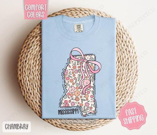 Mississippi Comfort Colors State Tshirt, Cute Mississippi Shirt, Mississippi Tshirt, Mississippi Shirt