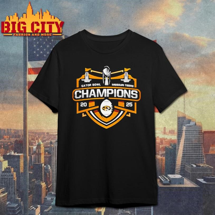 Missouri Tigers 2025 Gator Bowl Champions logo shirt