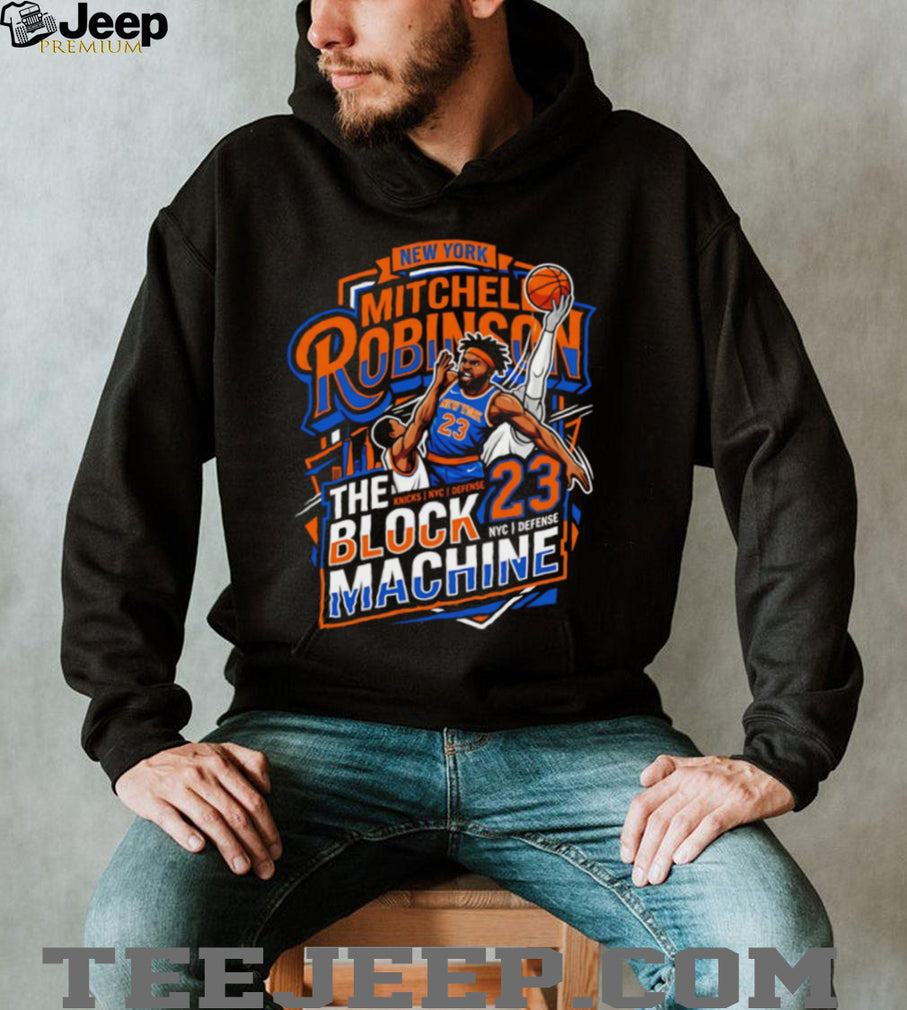 Mitchell Robinson Knicks The Block Machine T Shirt