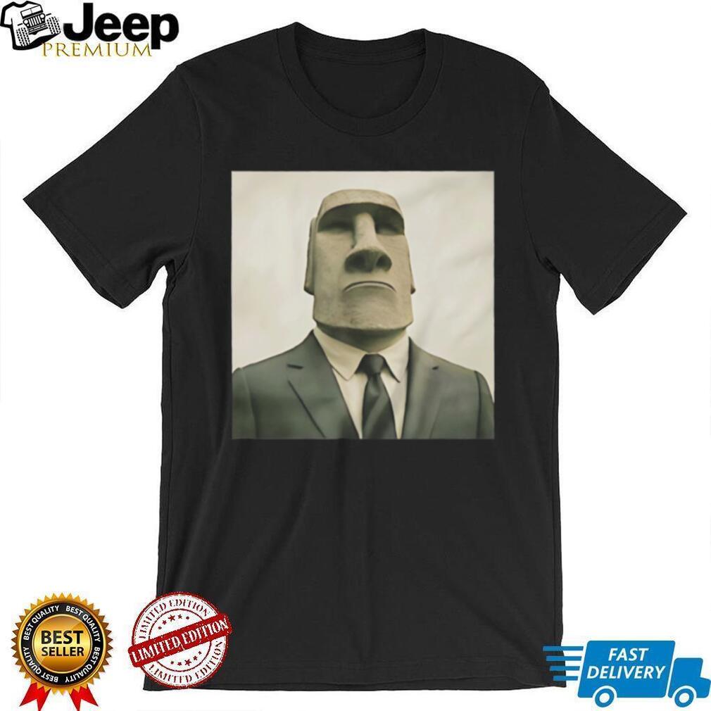 Moai Statue in a Suit Meme Easter Island T Shirt
