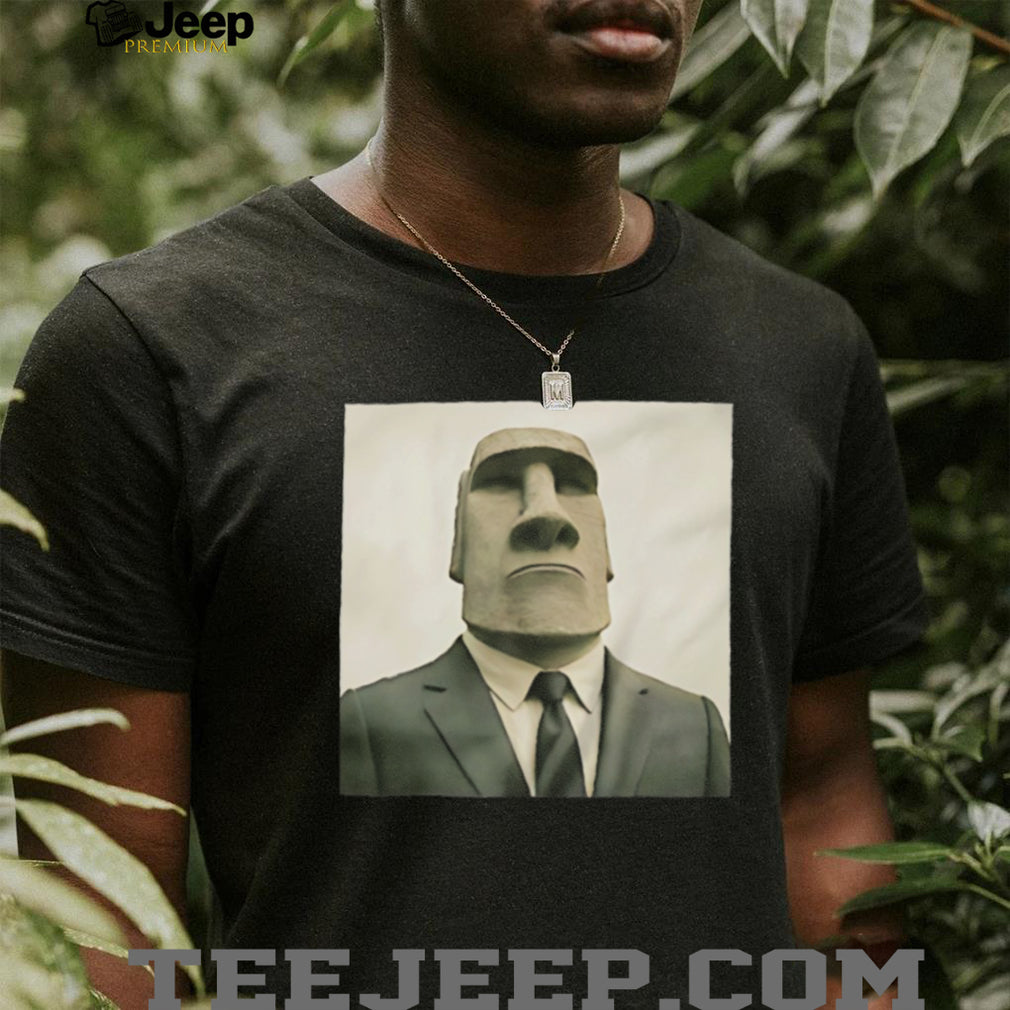 Moai Statue in a Suit Meme Easter Island T Shirt