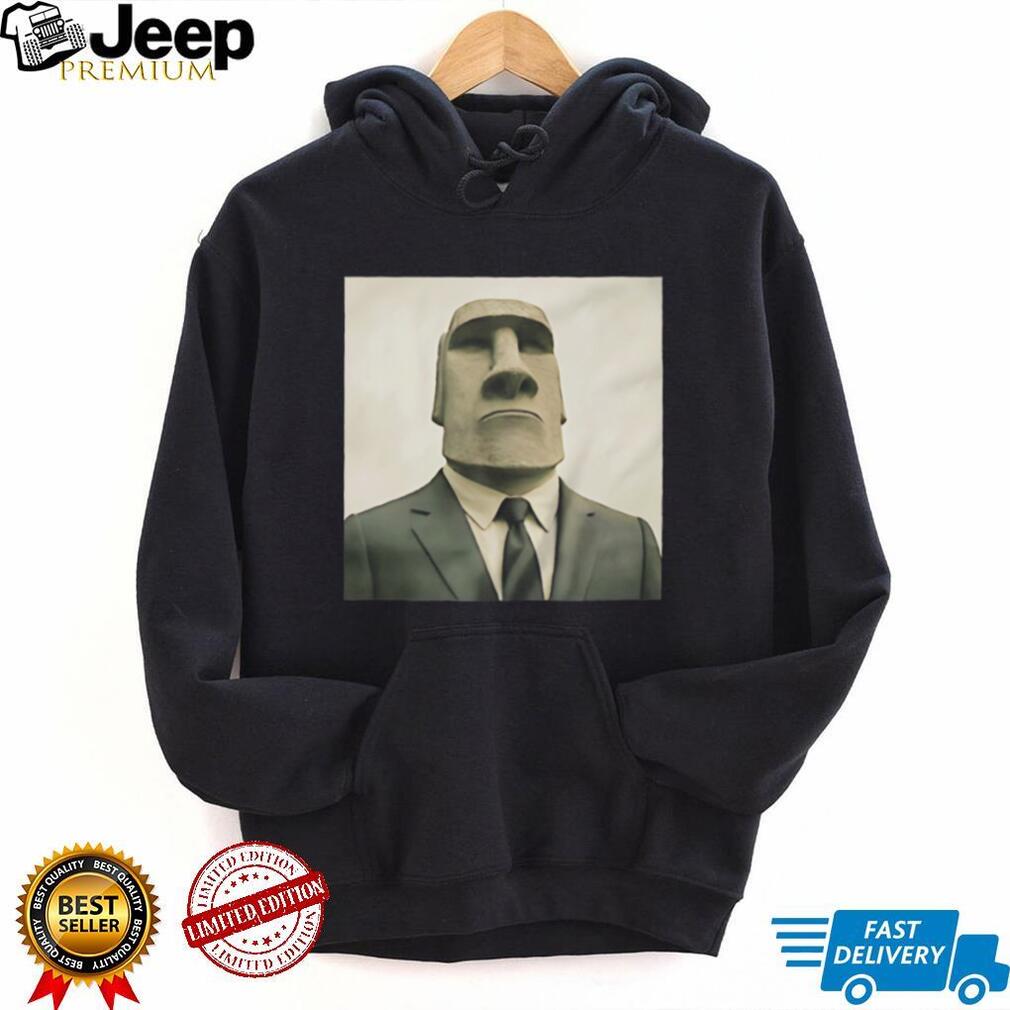 Moai Statue in a Suit Meme Easter Island T Shirt
