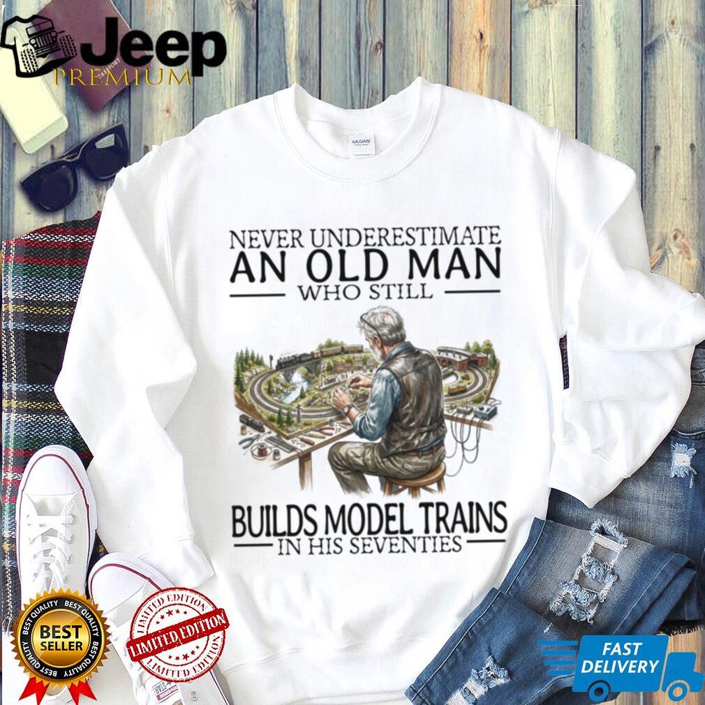 Model Train Enthusiast Old Man Hobbyist Graphic Shirt