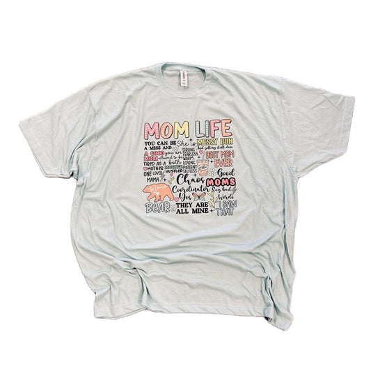 Mom Life Colorful Lightweight T-shirt plus size options Cotton Top Womenswear