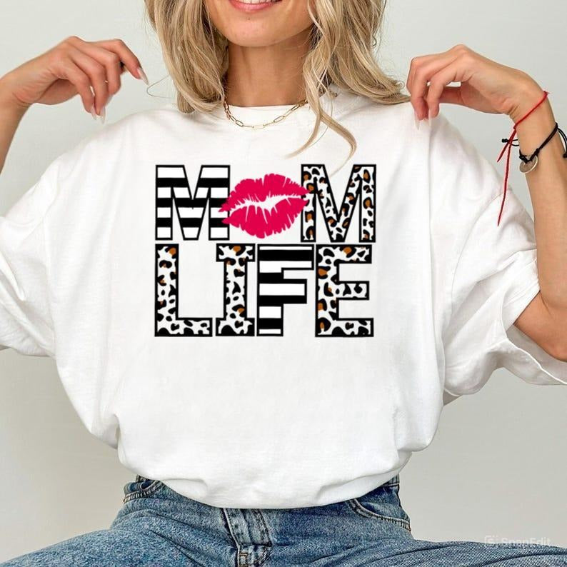 Mom Life Shirt, Lips Mom Life Shirt, Leopard Mom Life Shirt, Cheetah Mom Life Shirt, Mom Shirt, Mama Shirt, Women_s...
