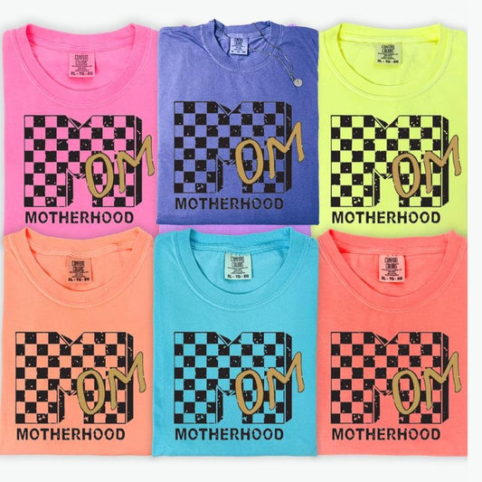 Mom Motherhood Neon Shirt ~ Unisex Apparel Relaxed Fit Printed In The USA Clothing Womenswear Casual Comfort Cotton