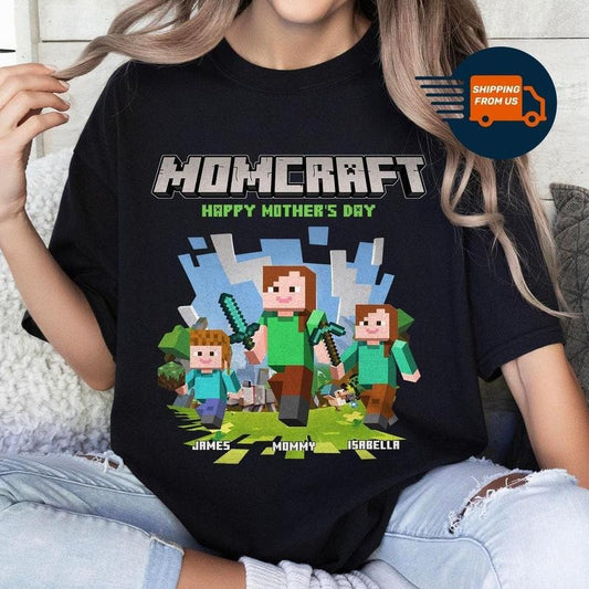 MomCraft T-shirt, A Minecraft Movie Shirt, Chicken Jockey Gaming, Happy Mother's Day Gift