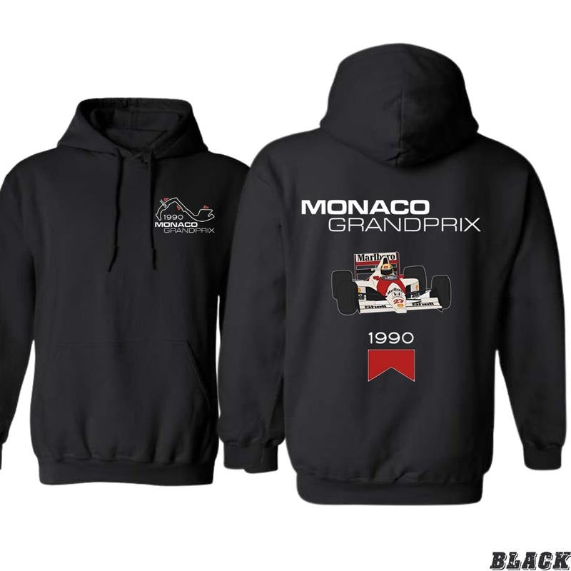 Monaco Grand Prix 1990 Hoodie - Classic Racing Design, Perfect for Motorsport Enthusiasts, Ideal for Casual Wear or the Track, Cozy and Stylish, Unisex Hoodie for Men and Women Menswear Sweaters