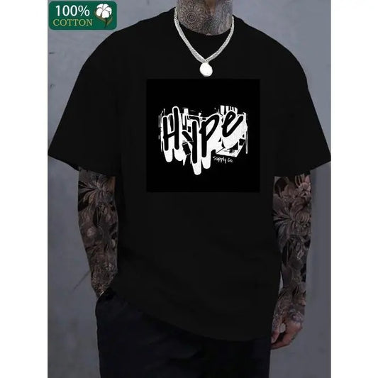 Monogram print, boutique T-shirt, men's fashion casual cotton T-shirt, short-sleeved crewneck T-shirt Made in USA