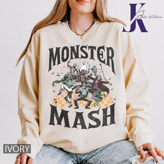 Monster Mash Vintage 90s Comfort Colors Shirt, Retro Halloween Shirt, Cute Halloween T-Shirt, Funny Halloween Shirt, Monster Shirt, Spooky Season Shirt