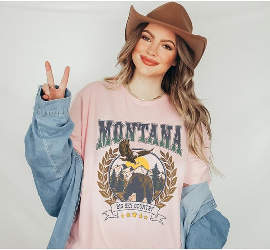 Montana Outfit T-shirt Cowgirl Cowhide Tshirt Blue Jeans Tee Cowprint Western T-Shirt Southerwest Tshirt Southwestern Boho Tee Casual Shortsleeve Top Womenswear