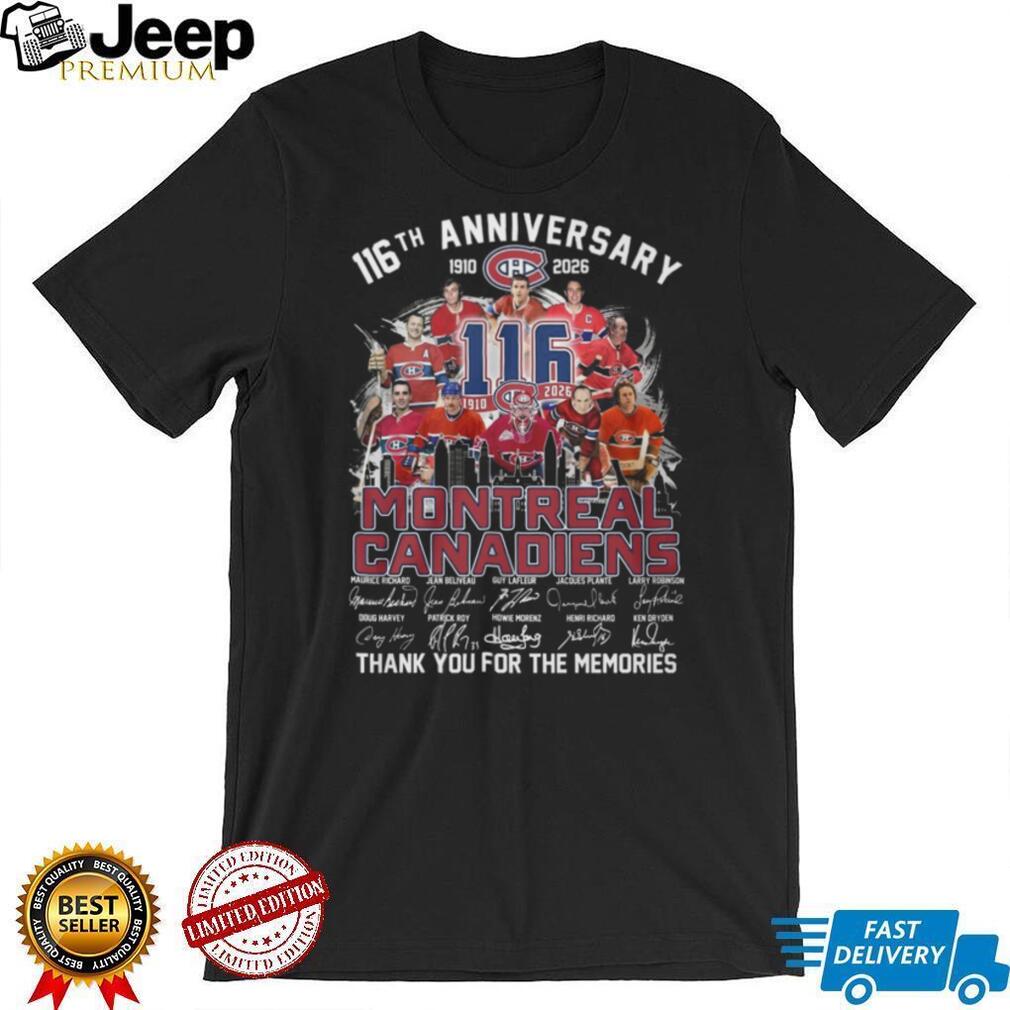 Montreal Canadiens 116th Anniversary 1910 2026 Legends Signatures T Shirt