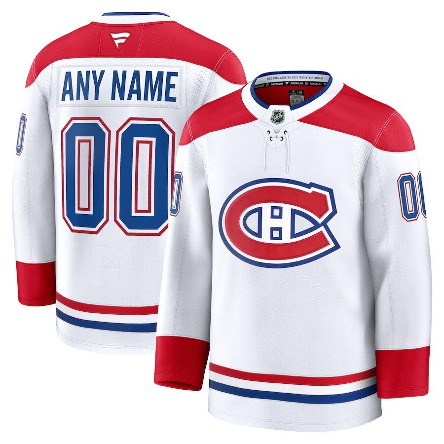 Montreal Canadiens Fanatics Away Premium Custom Jersey - White