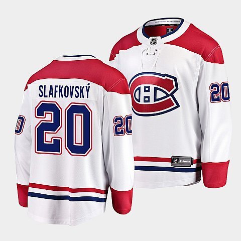Montreal Canadiens #20 juraj slafkovsky away white jersey