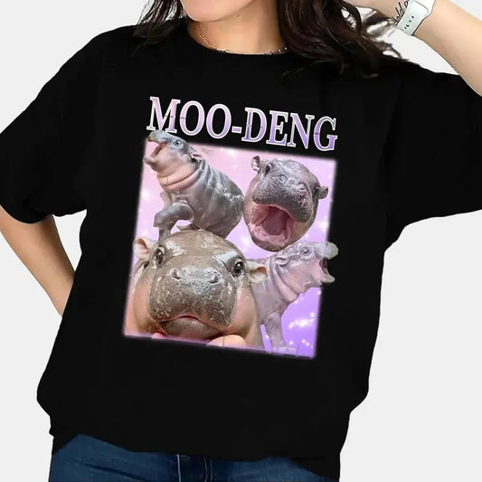 Moo Deng TShirt, Moo Deng Baby Hippo Tee, Zoo Baby Hippo, Baby Pygmy Hippo Moo Deng Shirt, Unisex Tee for Men and Women