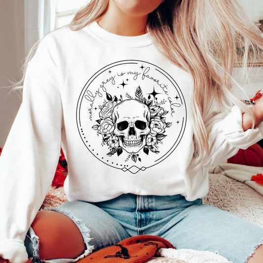 Morally Grey Sweatshirt, Dark Romance Hoodie, Bookish Tee, Booktok Merch, Gift for Readers, Morally Grey is My Favorite Color Unisex Soft Comfort Crewneck Pullover Long Sleeves Graphic Fabric Sweater