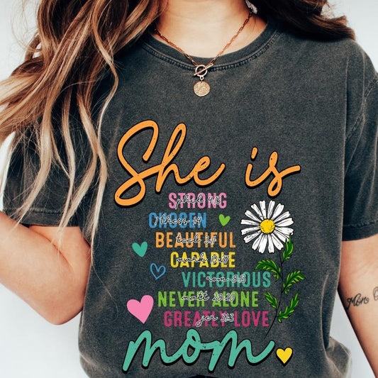 Mother's Day Gift, Mama Oversized Tee, She is Mom 2, Motivational shirt for her, Mom Shirts, Casual Wear Cute Minimalist...