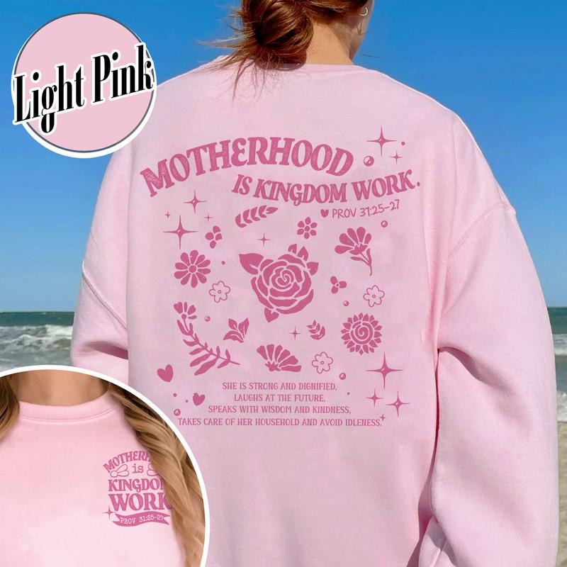 Motherhood Is Kingdom Work Sweatshirt, Retro Comfort Mom Sweatshirt, Mothers Day Sweatshirt, Christian Mom Gift, Religious Mom Sweatshirt, Mother Day Outfit