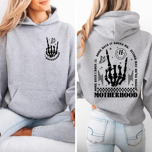 Motherhood Sometimes I Rock It Sometimes It Rocks Me Sweatshirt, Rocker Mom Shirts, Mothers Day Gift, Funny Mom Tee, Sarcastic Mom Tee