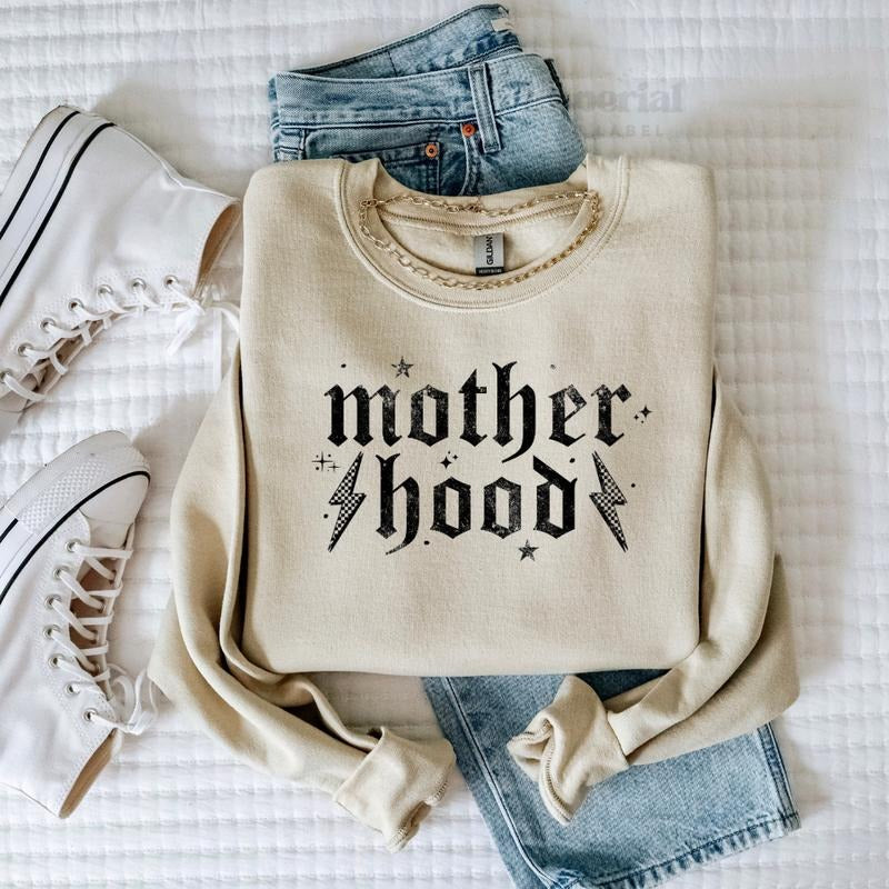 Motherhood Sweatshirt, Mom Life Sweatshirt, Funny Mom Pullover, Cute Motherhood Sweatshirt, Trendy Mom Apparel, Comfortable Sweatshirt for Moms, Gift for Mom, Cozy Casual Wear, Inspirational Mom Shirt, Unisex Sweatshirt, Stylish Mom Clothing