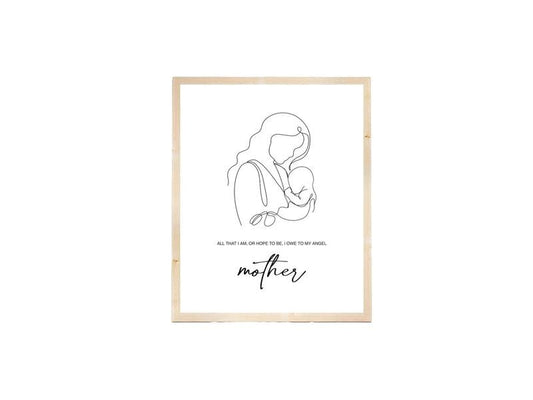 Mothers Day Art, Mothers Day Quote Gift, Meaningful Quote Mom, New Mum Line Art, Mother Holding Baby, Gifts For New Mom...