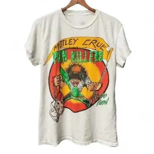 Motley Crue Band 90s Unisex Pain Killers Cotton Menswear Tshirt