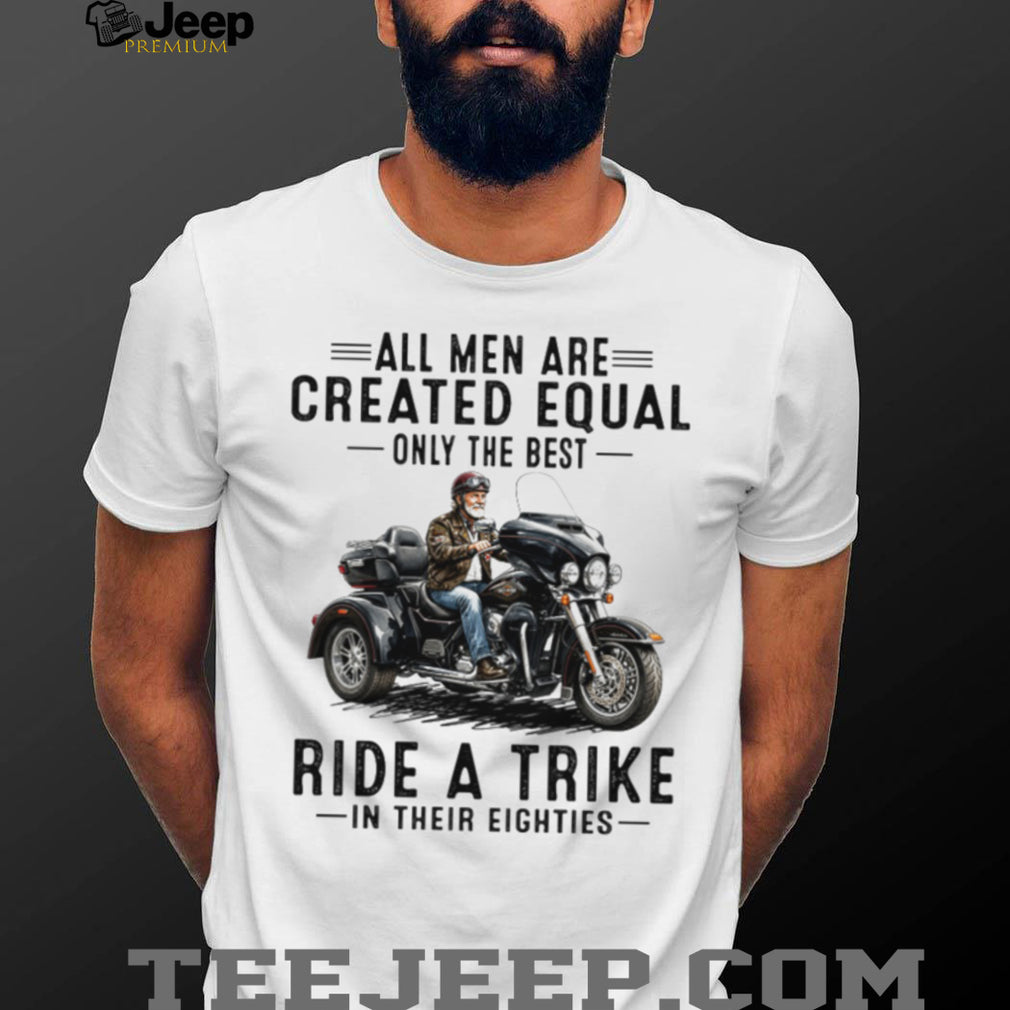 Motor Trike Rider Motorcycle Cruiser Retro Style Eighties Men Biker Shirt