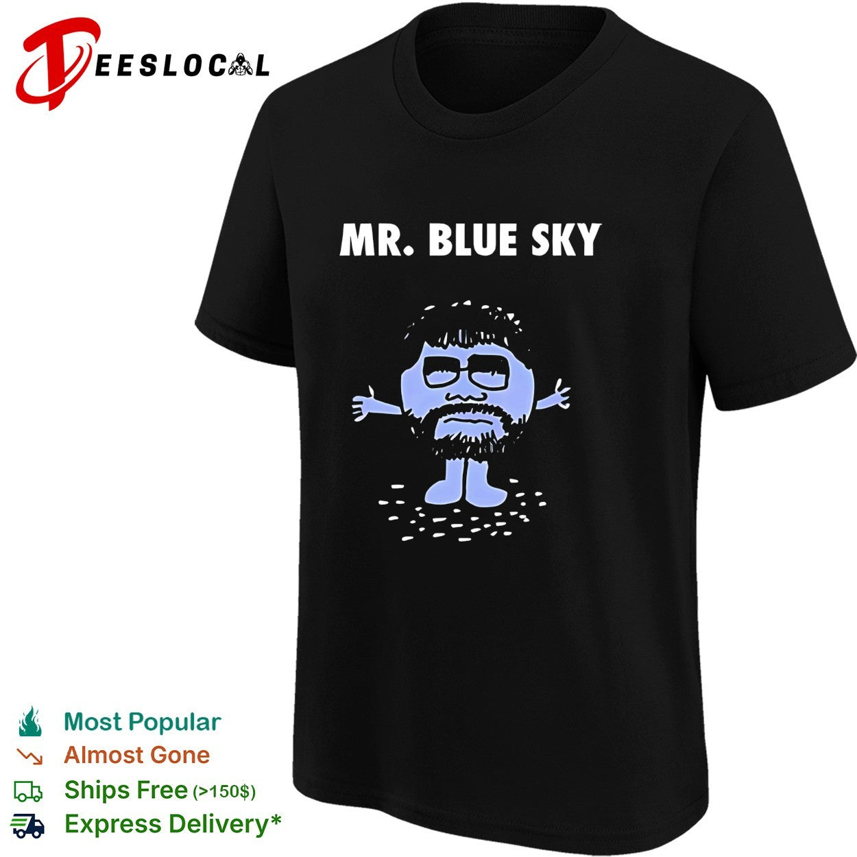 Mr Blue Sky cartoon guy shirt