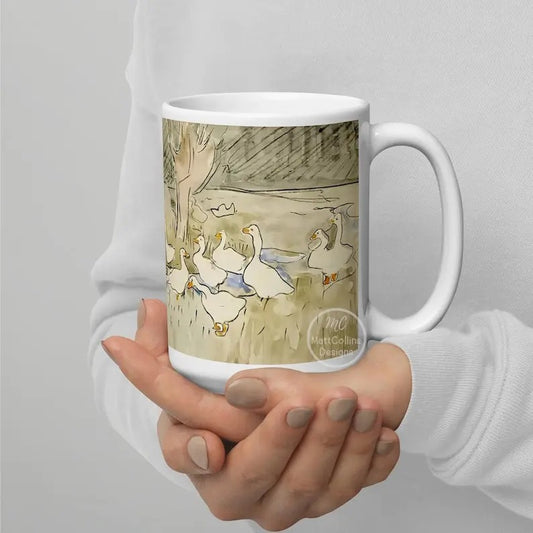 Geese Mug, Vintage Goose Print/Mug, Funny Goose Lover Gift, Farmer Mug, Vintage Bird Cup, Antique Geese Print, Farmhouse Decor, Goose Art