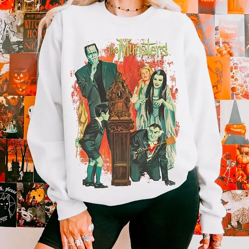 Munster Sweatshirt, Monster Shirt, Vintage Halloween Crewneck, Scary Movie Shirt, Retro Halloween Movie Oversized Sweatshirt, Munsters Shirt, Monsters Shirt